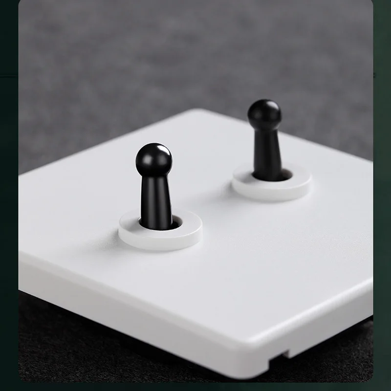 White Toggle Switch Household Black Brass Lever 14 Gang 2 Way Nordic Antique Switch Wall Power