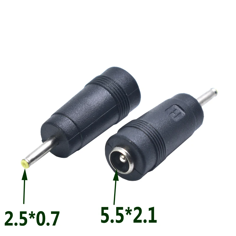 1 шт. 5,5x2,1 мм Женский до 2,5x0,7 мм Мужской DC разъем питания адаптер конвертер 5,5*2,1 до 2,5*0,7 мм для планшетного компьютера