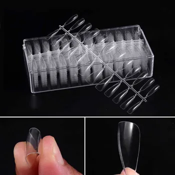 

500pcs/Box False Nail Display Artificial on Long Ballerina Clear/Natural/white Fake Nails Art Tips Full Cover Jewelry Nail