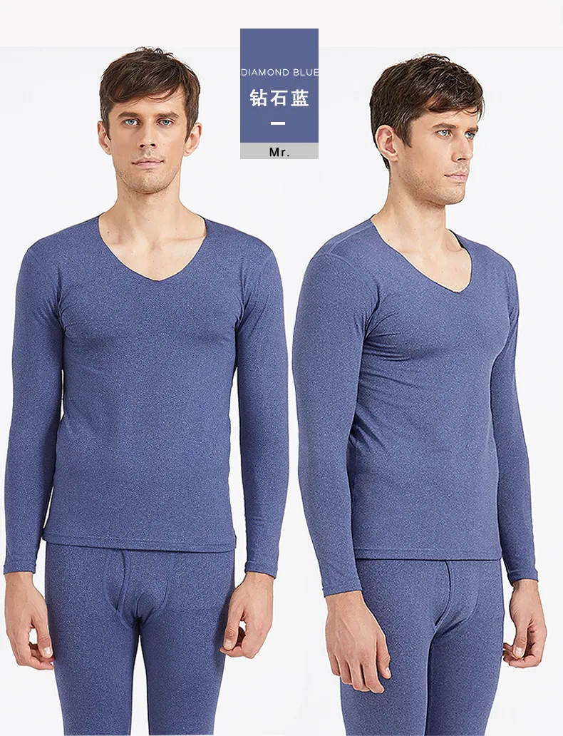 Осенне-зимнее термобелье мужские кальсоны MaleShirt+ брюки комплект из 2 предметов теплое однотонное нижнее белье плюс размер L-4XL