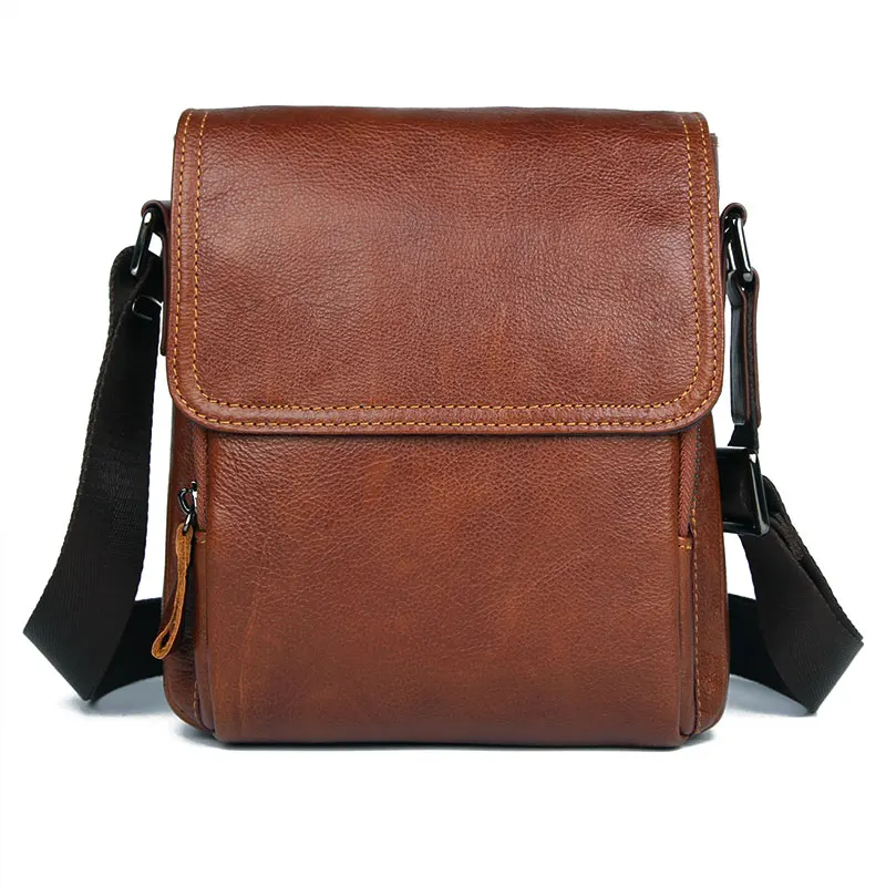 Натуральная кожа классическая сумка на плечо прочная кожаная мужская сумка через плечо сумка для мужчин 1033A/1033X - Цвет: Brown