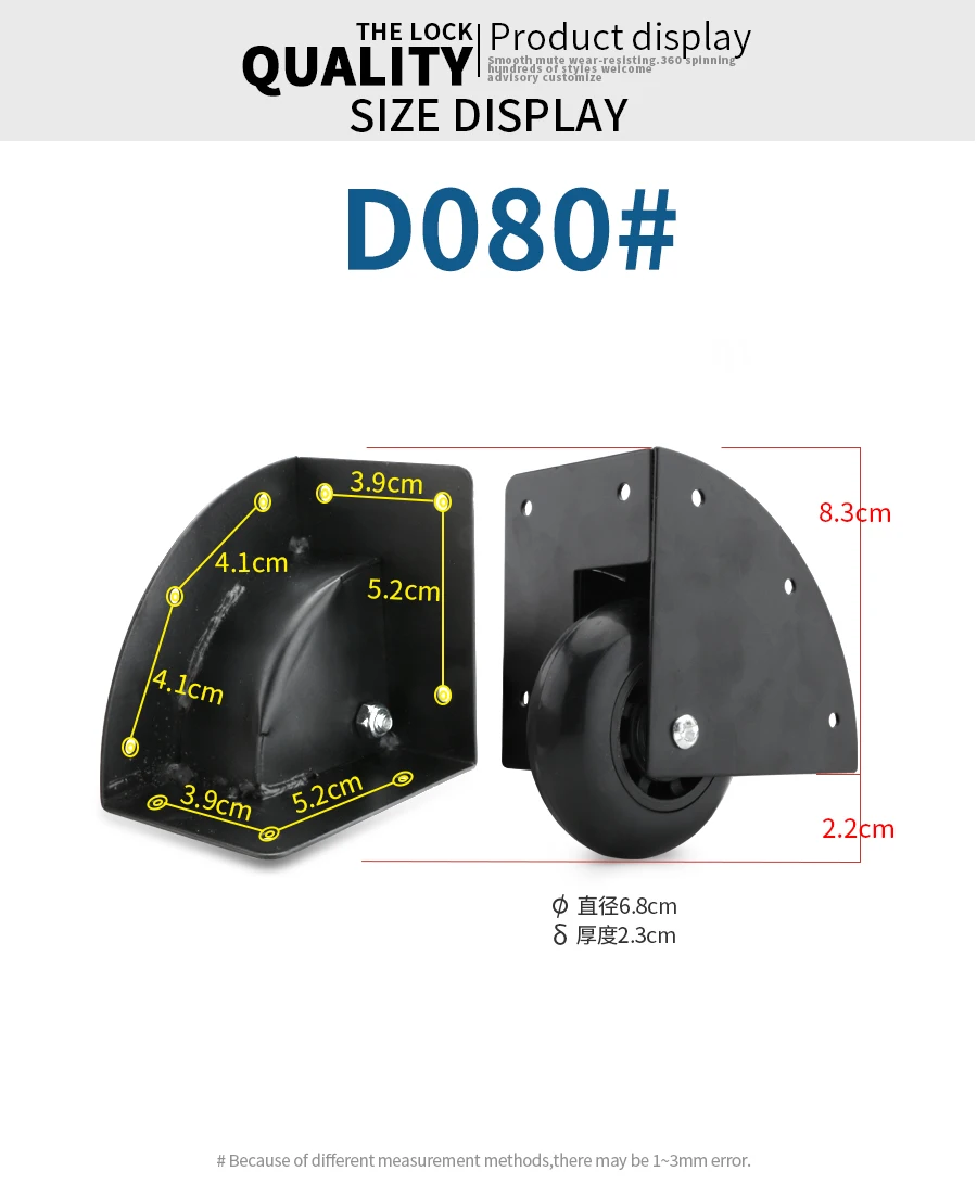 Luggage bag wheels suitcase accessorie repair password box casters suitcase parts replacement black luggage casters wheels