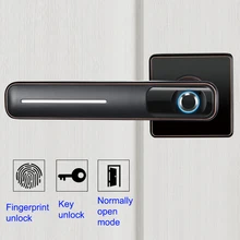 Smart Home Interior Bedroom Wooden Door Fingerprint Lock USB& Battery Charging