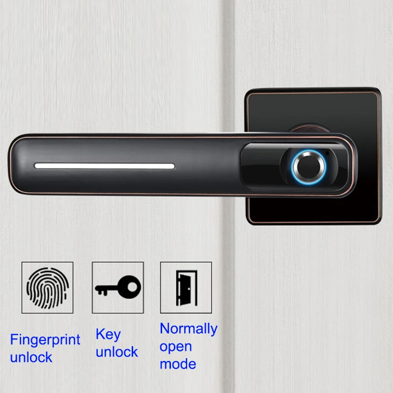 

Smart Home Interior Bedroom Wooden Door Fingerprint Lock USB & Battery Charging