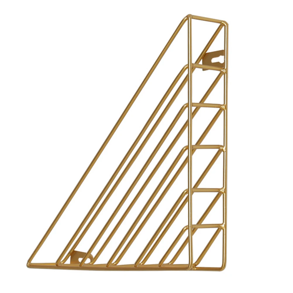 

Iron Structure Hanging Storage Wall Mounted Space Saving Book Shelf Triangle Home Magazine Simple Decorative Nordic Style