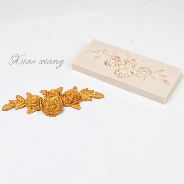 3D Rózsavirágok Fondant Szilikon Penész Sütéshez Csokoládé Cukorka Gyanta Agyag Torta Díszítő Szerszámok Konyhai Sütőszerszámok M055 - Image 4