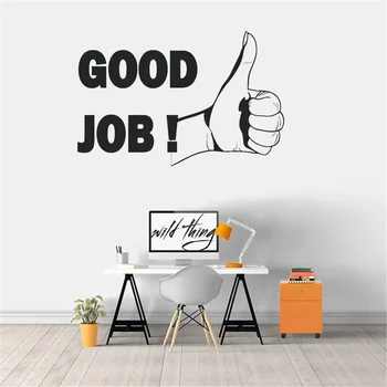 

Thumb Up Good Job Office Motivation Inspiration Phrase Wall Decal Stickers Removable Wall Decoration Decals Murals GYM