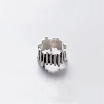 

Sole Memory Retro Thai Silver Creative Irregular Fashion Literary 925 Sterling Silver Female Resizable Opening Rings SRI297