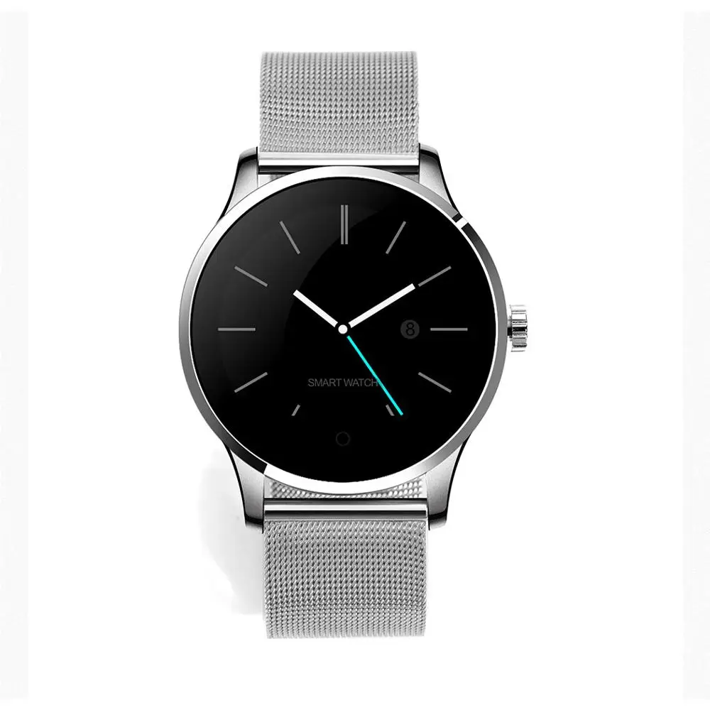 Silver Metal Новые смарт-часы K88H Bluetooth Smartwach 1,2 ''ips экран Поддержка пульсометр шагомер наручные часы для IOS Android - Цвет: Silver Metal
