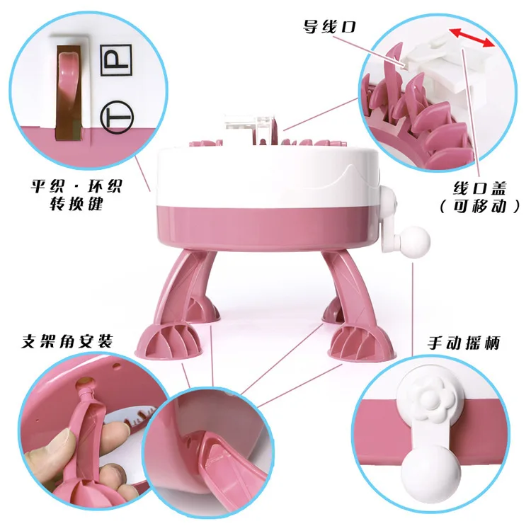 

Mirror Hot Selling Small DIY Weaving Machine 22 Needle Star Cylinder Woven Wool Machine Yarn Useful Product Play House Toys