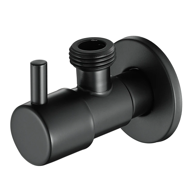 Black Angle Valve 304 Stainless Steel Water Stop Leak-Proof Cold and Hot General Bathroom Accessories |