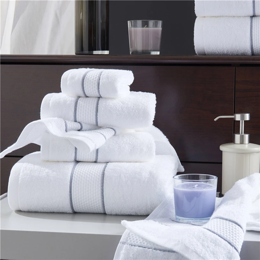 Super Soft Thick Cotton Bath Towel Set Face Hand Shower Towels for Home Bathroom Hotel Beach Adults Kids 3 Sizes High Quality 3