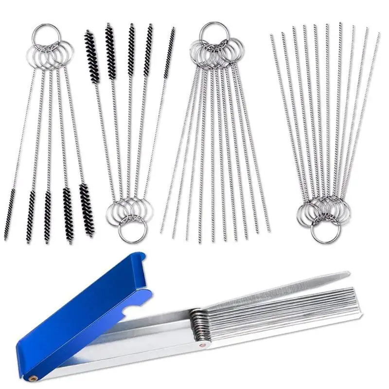 Set of 3 Carburetor Carbon Jet Cleaner 13 Wire Torch Tip Tool and 2 pcs 10 Needles 5 Brushes Cleaning Kit for A | Автомобили и