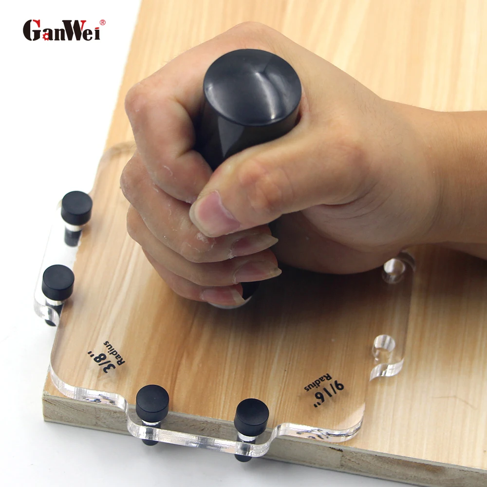 Ganwei Pmma Corner Radius Quick Jig Router Table Template Jig Arc Angle Half Filetto Locator Jig Per Strumenti Di Rifinitura Per La Lavorazione Del Le