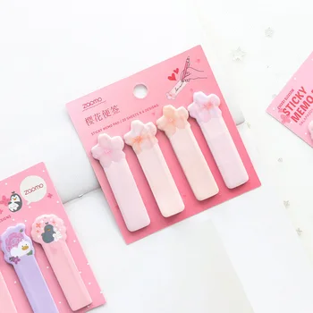 

1set Cherry Blossoms N Times Sticky Notes Self-Adhesive Memo Pad Animal Paper Bookmark Label Stickers Planner Office Supplies