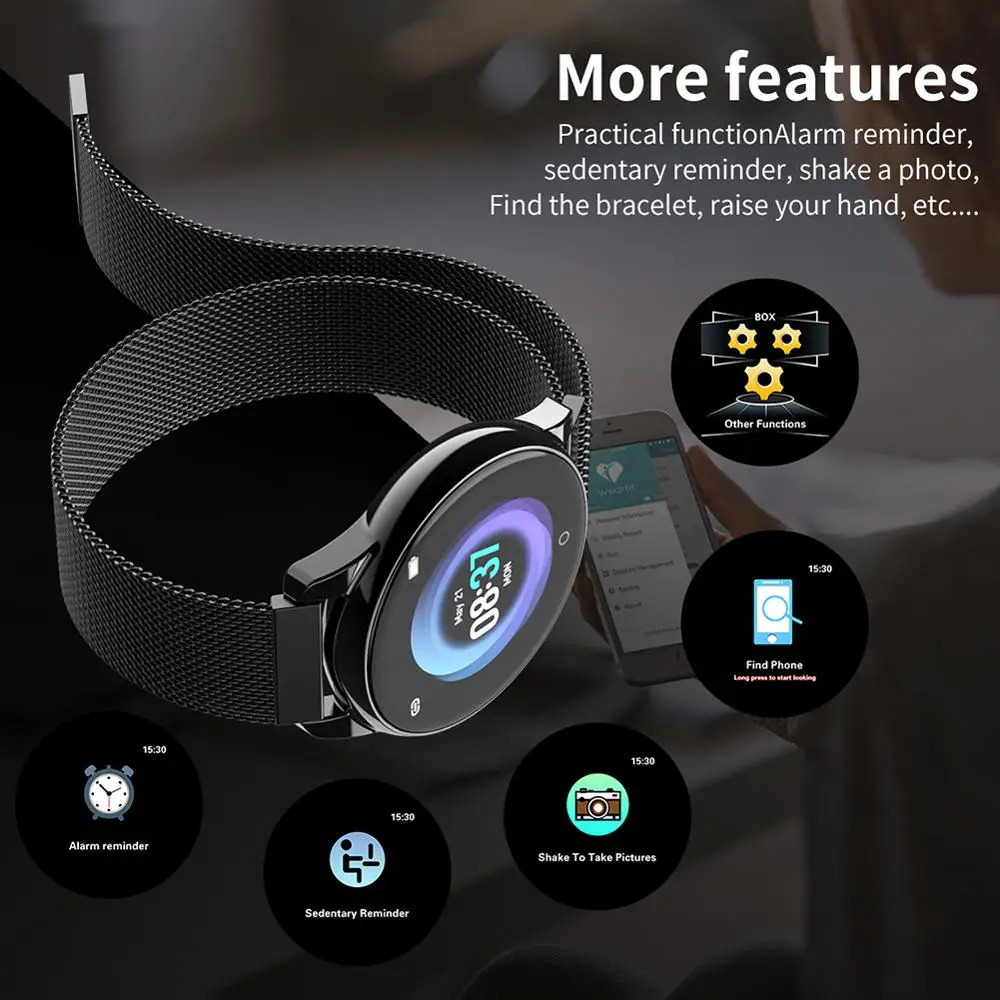 IP67 Waterproof Sports Smart Watch 4 Smart Bracelet Heart Rate Blood Pressure Monitoring Health Reminder Sports Bracelet