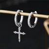 2022 New Fashion Cubic Zircon Cross Earrings Cute Cross Hoop Earrings Ear Ring Simple Style Jewelry Accessories  Exquisite Gift ► Photo 2/5