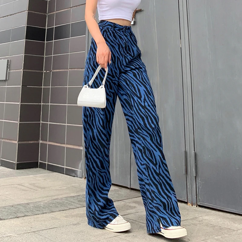 Woman Straight Trousers Denim Pants 