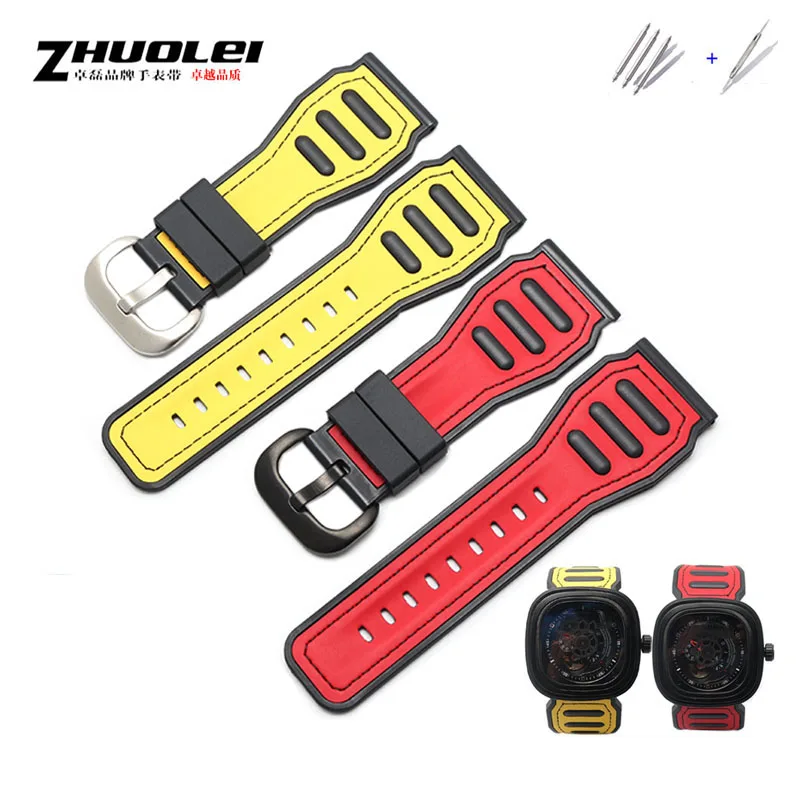 Ремешок силиконовый для мужских наручных часов резиновый водонепроницаемый