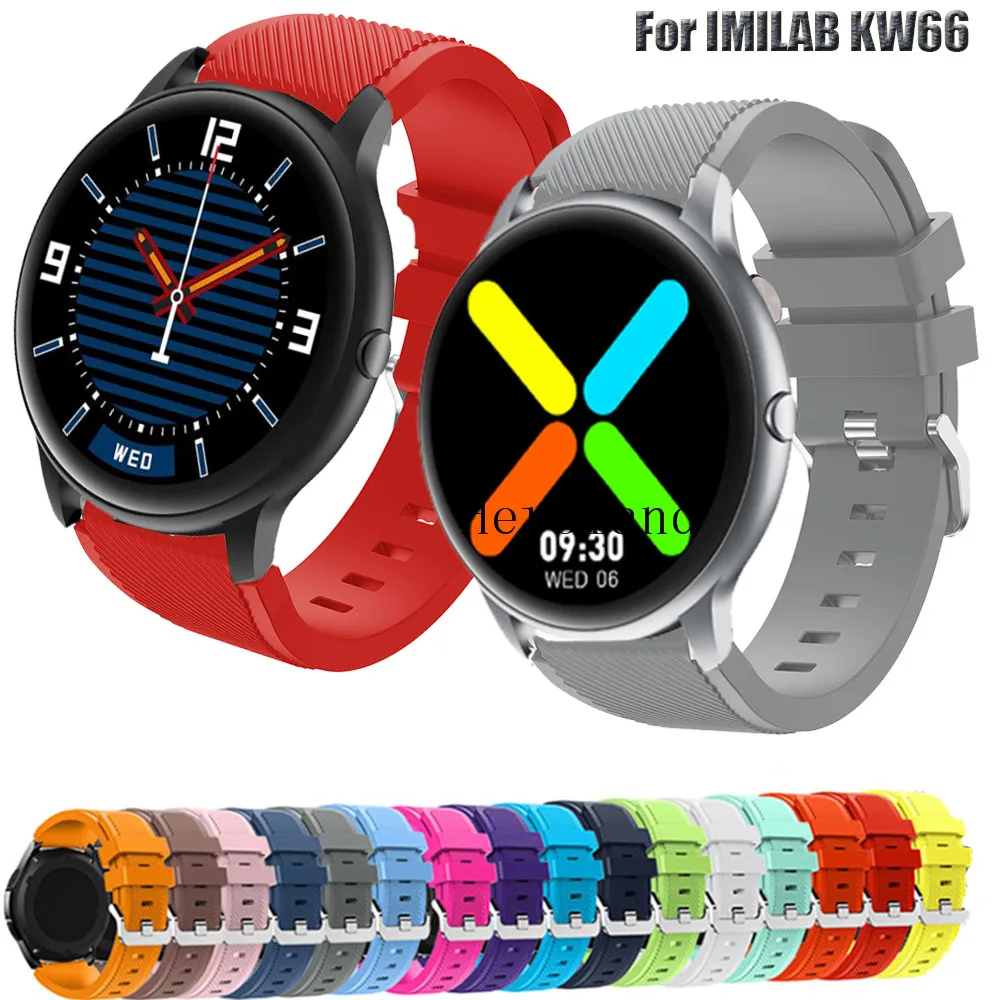 Silicone Bracelet Watchband For IMILAB KW66 / YAMAY SW022 Strap