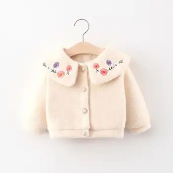 

2020 Winter Baby Girls Long Sleeve Floral Print Lapel Collar Thick Warm Jackets Coats Kids Princess Party Outerwear casaco
