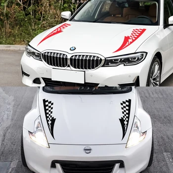 

2 Pcs 17x77cm Car Cover Over Stickers Vinyl Film Auto Racing Sports Styling Stickers All Car Models Car Customization Accessorie