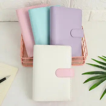 

1 Pcs Loose-leaf Notebook Shell A5 A6 Solid Color Handbook Leather Macaron For Notebook PU Diary Case Cover Case Cover Hand I5Z6