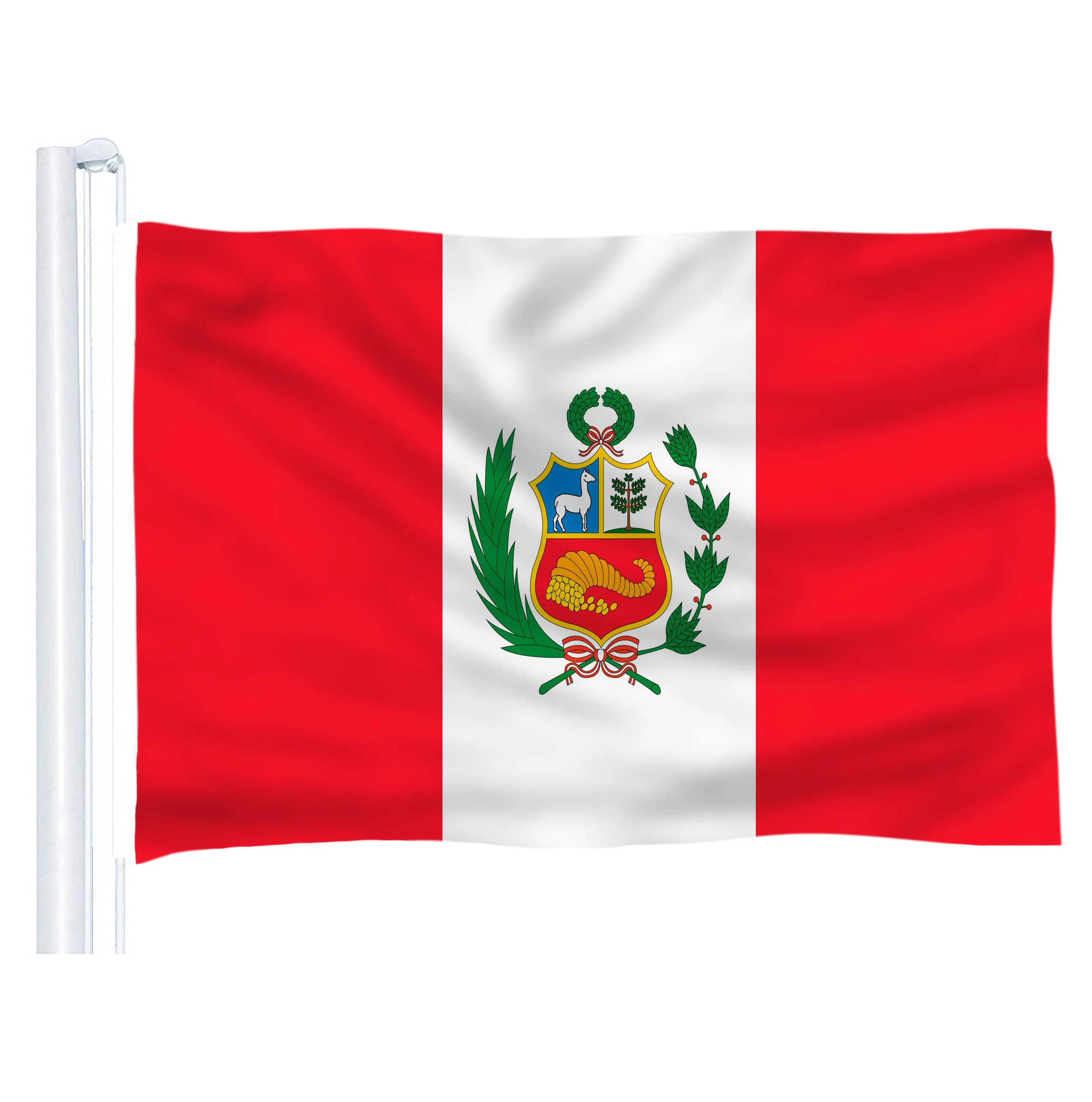

2017 The Peru Flag Polyester Flag 5*3 FT 150*90 CM High Quality