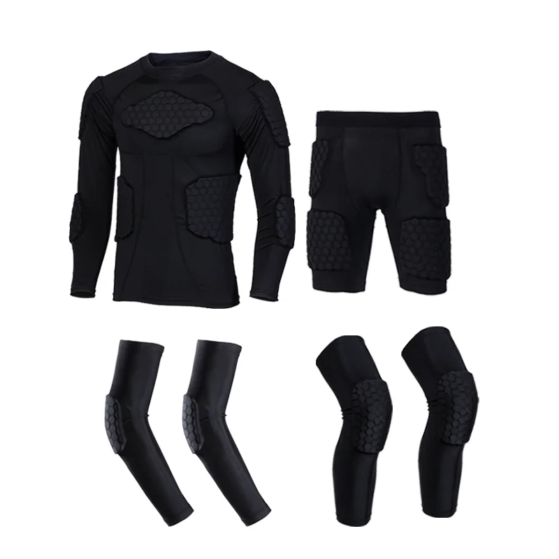 Rugby Padded Men's Soccer Goalkeeper Jersey Football Shirts Sponge Goal Keeper Training Sportswear Protective Clothes Elbow