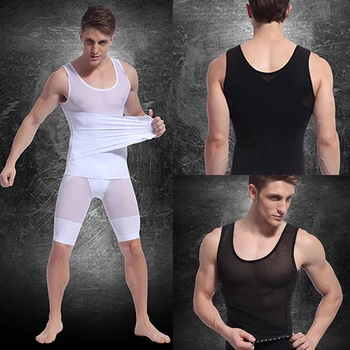 

Men Body Slimming Shaper Tummy Shaper Tank Tops Belly Corsets Underwear Waist Girdle Shirt