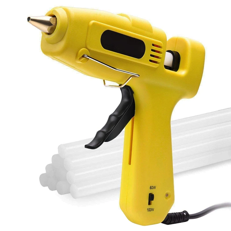 

Hot Melt Adhesive Tool 60 / 100W Dual Power High Temperature Heavy Duty Glue Kit with 10 Glue Sticks (0.43 inch X 8 inch) for Ar