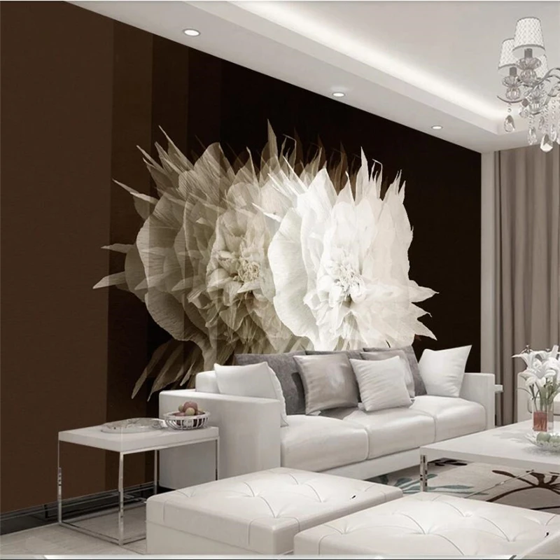 

Wellyu индивидуальные большие фрески Модные украшения дома скандинавские простые трехмерные цветочные художественные ТВ фоновые обои