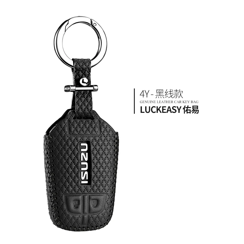 Luckeasy кожаный чехол для ключей isuzu mux d max автомобильный чехол для ключей кошелек держатель для ключей key4y - Название цвета: black 3