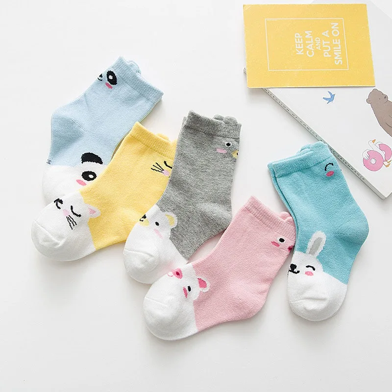 

5 Pairs Baby Socks Newborn Infant Kids Cotton Non Anti Slip Socks Boy Girl Cartoon Sock Children Sock