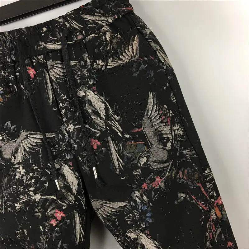 Idopy Модные мужские шаровары джоггеры с принтом манжетами на лодыжке эластичным