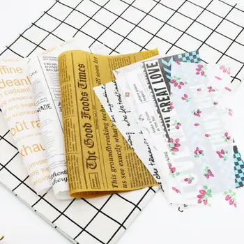 

50pcs Cake Roll Oil Paper Bread Greaseproof Paper DIY Baking Packaging Paper 35X25cm