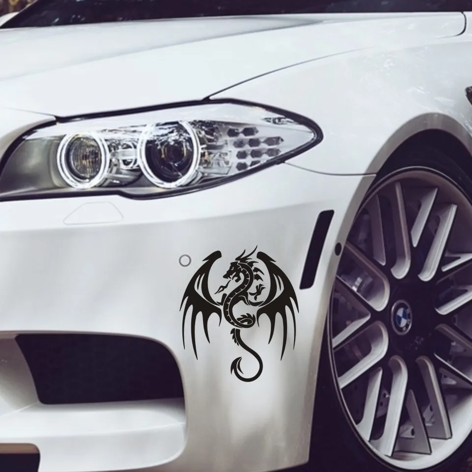 14*17 см Индивидуальная наклейка на корпус автомобиля милый дракон 3D автомобиль и