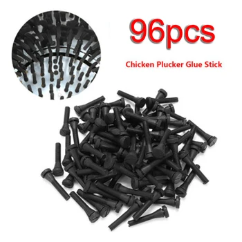 

96pcs Black Rubber Sticks Plucker Picker Hair Removal Rubber Stick For Chicken Duck Poultry Plucking
