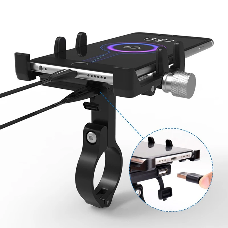 Gub алюминиевый сплав мотоцикл E-Bike держатель для сотового телефона Usb зарядное устройство велосипедный держатель для телефона кронштейн для 4-6,7 дюймов сотовый телефон
