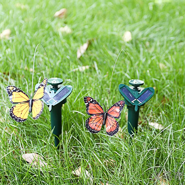 1 Darabos Műanyag Napenergiával Működő Repülő Pillangó Madár Napraforgó Udvar Kerti Tét Dísz Dekoráció Pillangók Kolibri Kert - Image 4