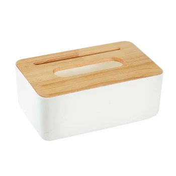 

Nordic Wood Cover Car Plastic Tissue Box Holder Kitchen Storage Box Office Home Organizer Table Tissue Box With Phone Shelf