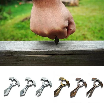 

EDC Multi-tool Mini Titanium Alloy Survival Tool with Keychain Equipment Broken Window Rope Wrench Screwdriver Bottle Opener