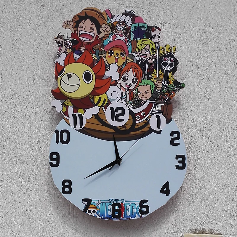 1" Мультяшные one piece Luffy Tony Chopper настенные часы домашний декор комнаты Креативные 3D деревянные часы для гостиной Дети Мальчики Девочки подарок