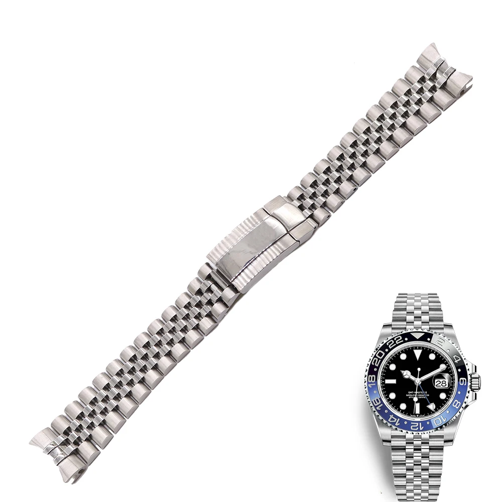 Ремешок для часов CARLYWET 20 мм с изогнутым концом и скользящим замком Rolex GMT Master II |
