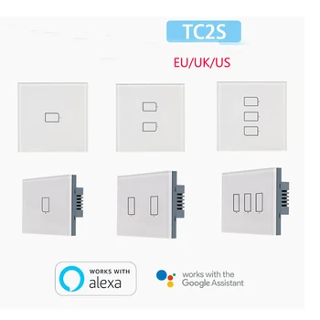 

Broadlink TC2 1/2/3Gang 433MHZ Connection Wall Touch Panel Light Switch Remote Control US/EU/Uk Standard For Smart Home System