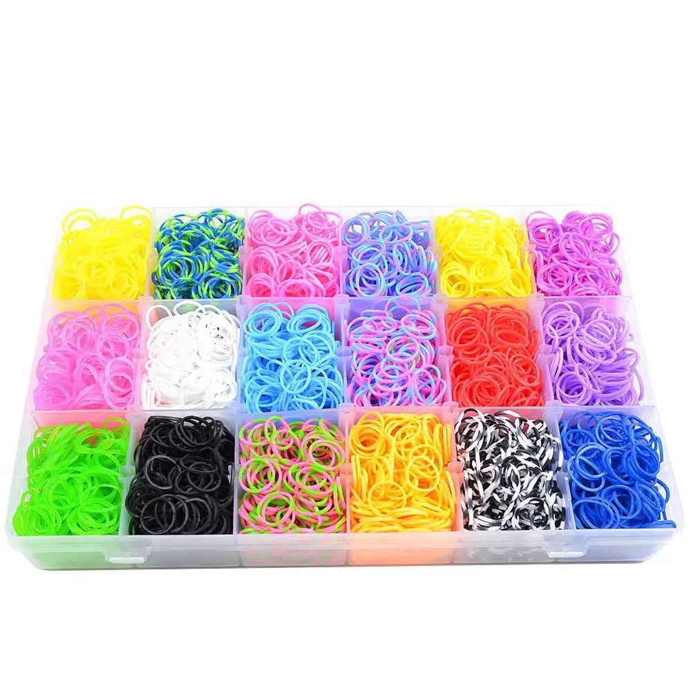 Rianbow Diy игрушки 18 цветов браслет из резиновых полос для детей волосы резиновые