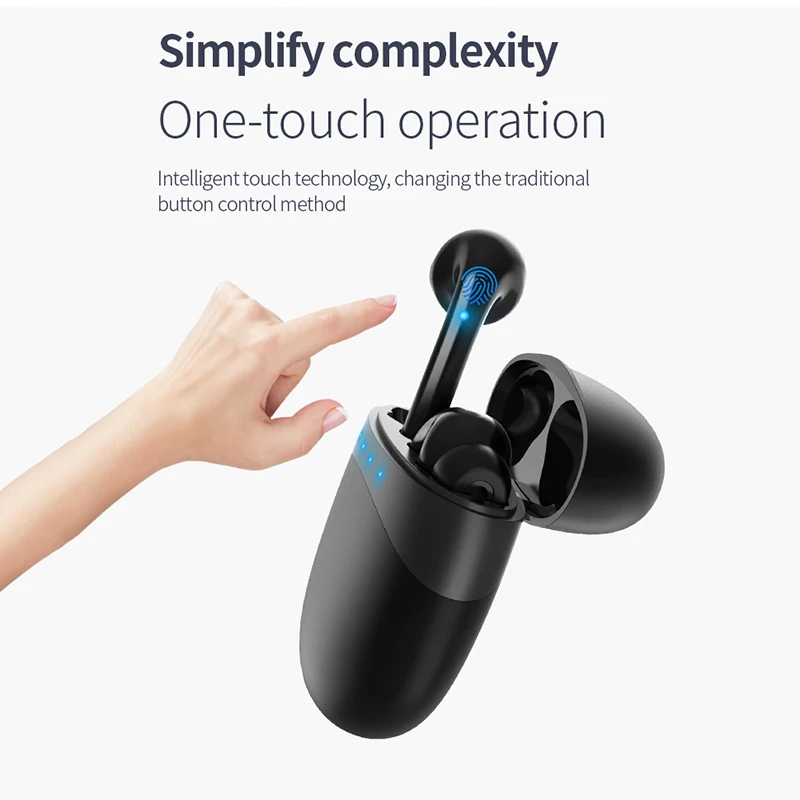 TWS Earbuds Wireless Bluetooth 5 0 Earphone Portable Stereo Wireless Touch Control Earbuds Headset For Huawei Xiaomi Iphone