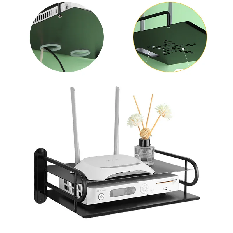 Space Aluminum Wall Mounted Floating Holder,router Rack Settop Box