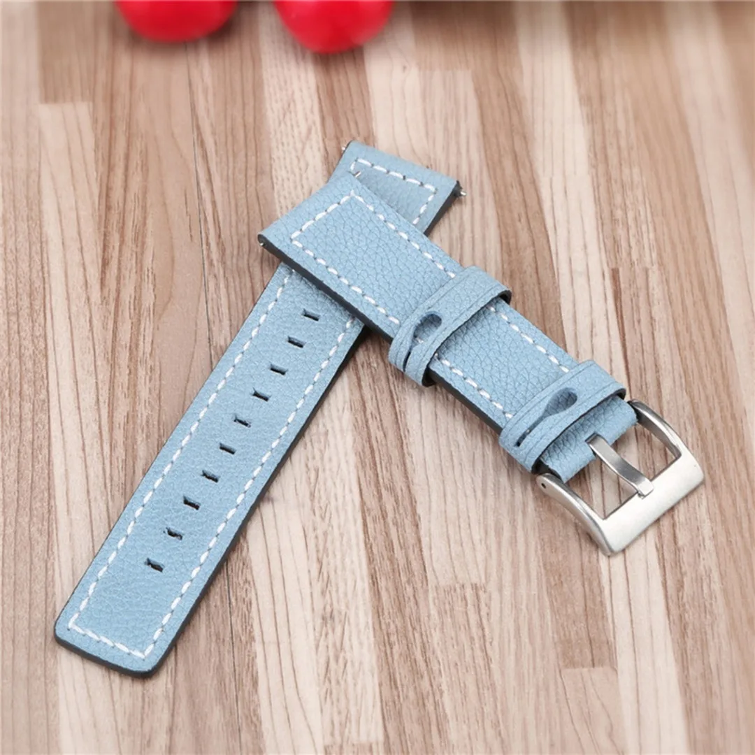 Genuine Leather Wrist Band Strap Bracelet For Fitbit Versa/Versa 2/Versa Lite Smart Watch Wristband Stainless Steel Buckle Band