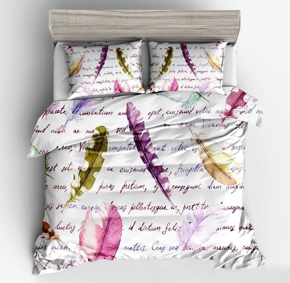 King size bedding set quilt cover letter feather home textile new comfortable home bedding Christmas elk bed set queen bed set